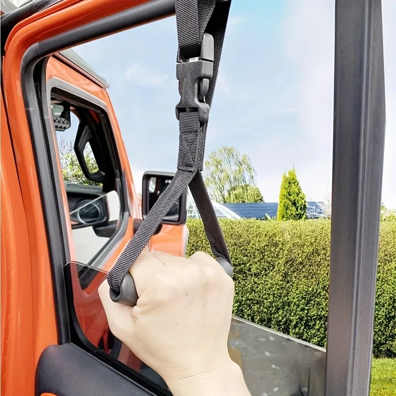 Ergonomic Car Door Handle Assist with Adjustable Strap and Secure Buckle - Safety Accessory