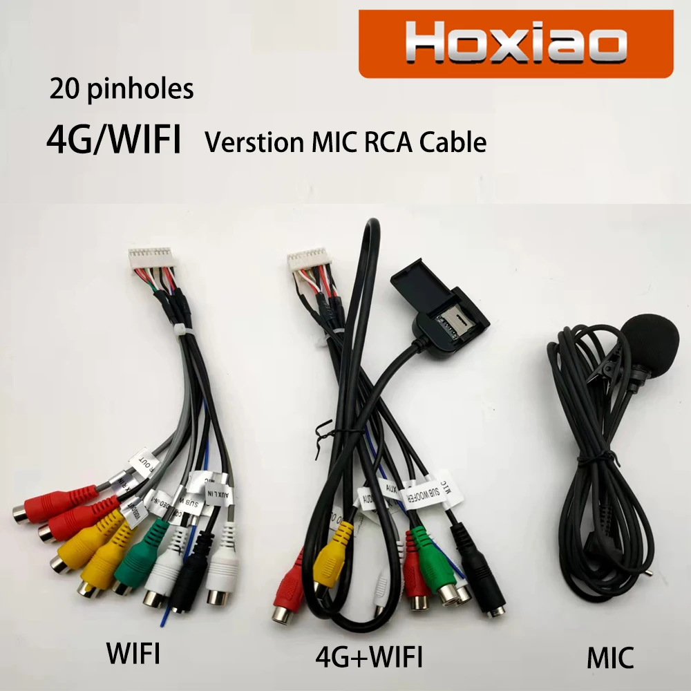 Радиоадаптер с кабелем RCA переходник микрофоном и поддержкой 4G/Wi-Fi для автомобиля