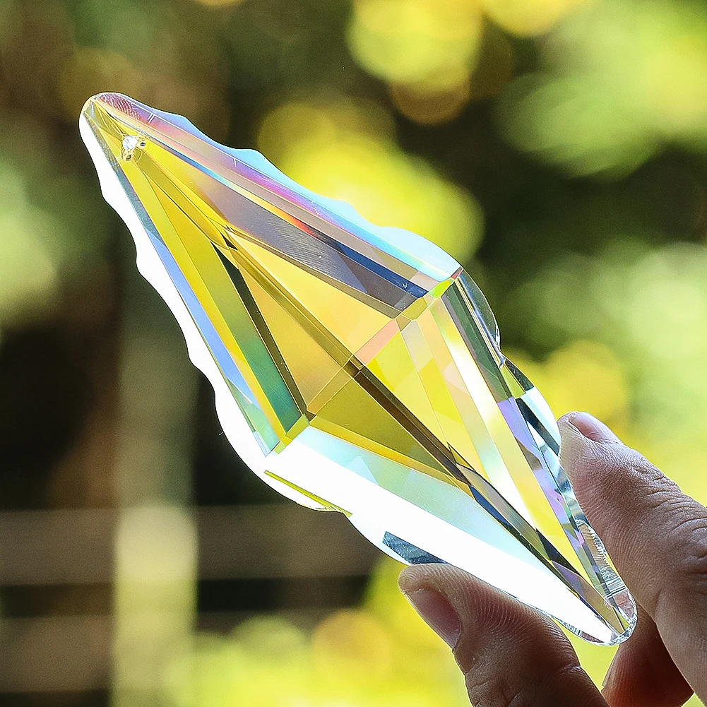 Double Pointed Prism Pendant Crystal Lucky Knot Rainbow Maker Suncatcher 120mm Living Room Chandelier Accessories