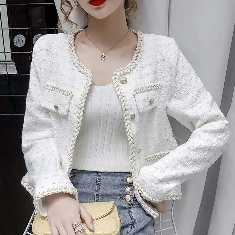 2022 Autumn and Winter New French Retro Small Fragrance Short Jacket + Korean Fashion Casual Long Sleeved Women's Jacket