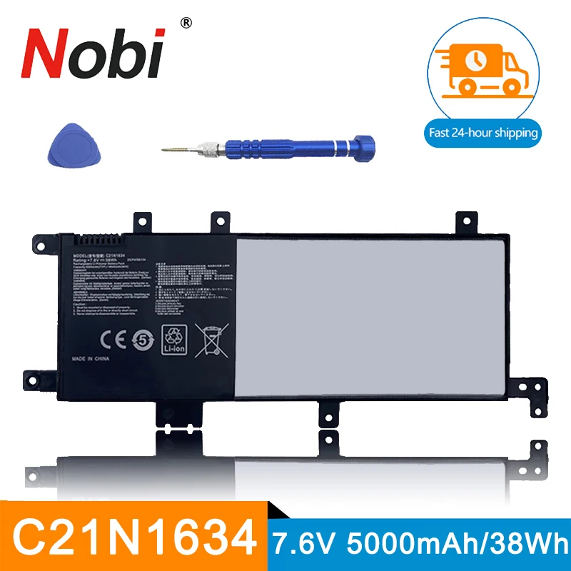 

Nobi NEW C21N1634 Laptop Battery for ASUS A580U X580U X580B A542U R542U R542UR X542U V587U FL5900L FL8000U 7.6V 38WH Free Tools