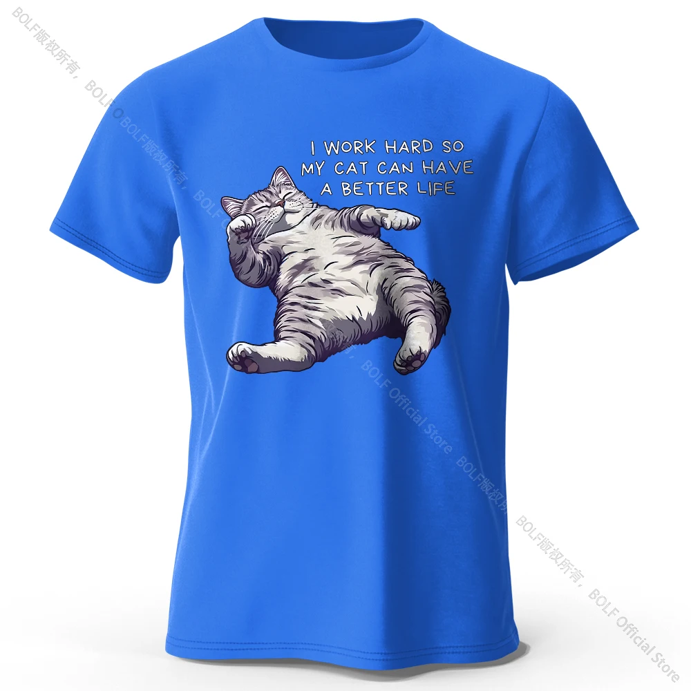 Charming Cat Lover 100% Cotton Tee - Soft & Breathable Round Neck Short Sleeve Unisex Shirt
