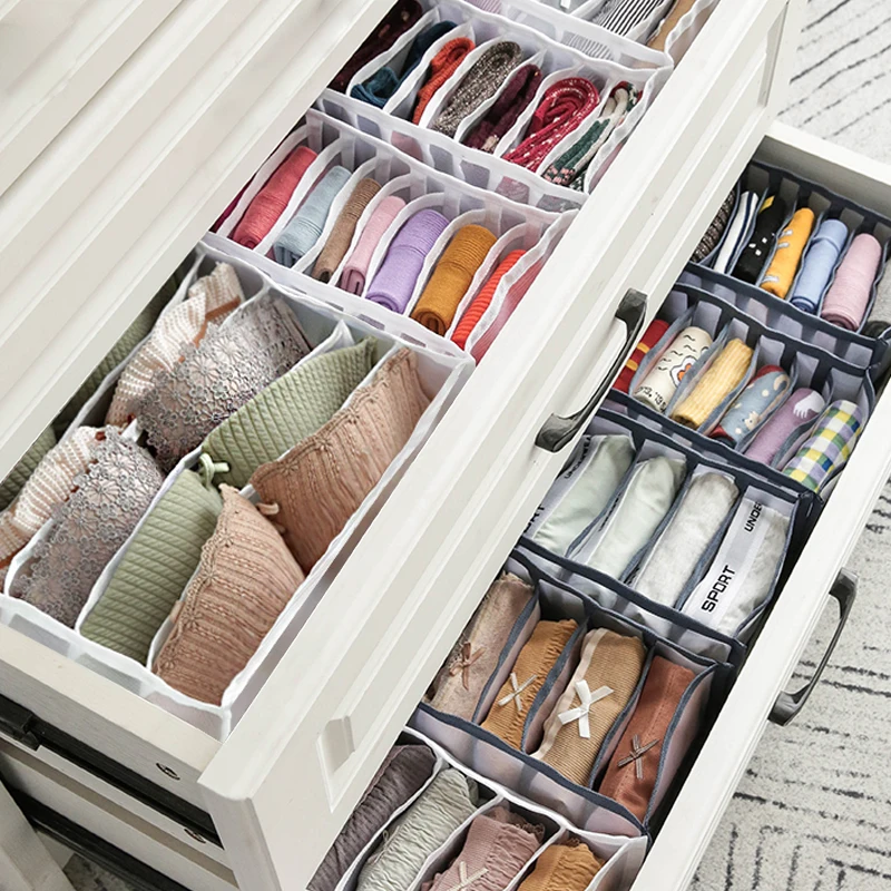 Caja de almacenamiento de cajones, organizador de armario para ropa, cajas  de separación de armario plegables, divisor de armario, organizador de  almacenamiento de ropa interior - AliExpress