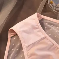 Sous-vêtements College à pois pour femmes, culottes en dentelle pour dames, sous-vêtements sans couture, confortables, mi-audigirls, solides, documents intimes 6