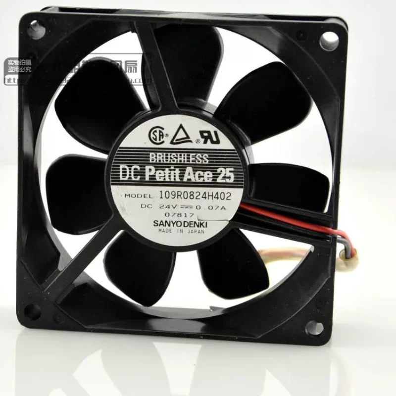 

New CPU Fan For SANYO 109R0824H402 DC 24V 0.07A 8025 2-wire Double Ball Converter Cooling Fan 80x80x25mm