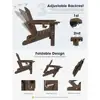 Folding Adjustable Adirondack Chair Set with Ottoman and Cup Holder Outdoor Relaxation Oversized Reclining Lounger 2 Pcs 5