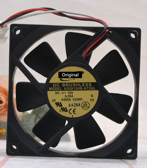 

Original 100% working AD0812HB-A73GL 8025 80*80*25mm 80mm 12V 0.25A three-wire cooling fan