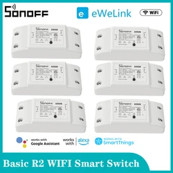 Sonoff Basic R2 Wifi DIY Smart Switch Module Remote Control Smart Home Automation Via EWeLink APP Work with Alexa Google Home
