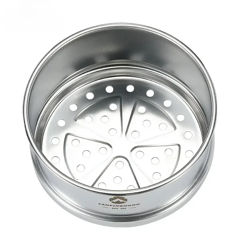 CAMPINGMOON S362 Outdoor Camping Picnic Steamer Picnic Portable Bowl and Pot Partition Steam Drawer Titanium Pot Campsite 6