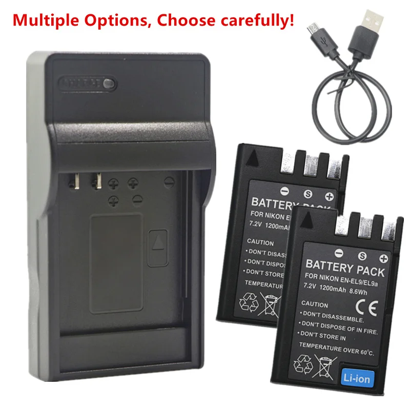 En-El9 En-El9A Batteria O Caricabatterie Per Nikon D40 D40X D60 D3000 D5000