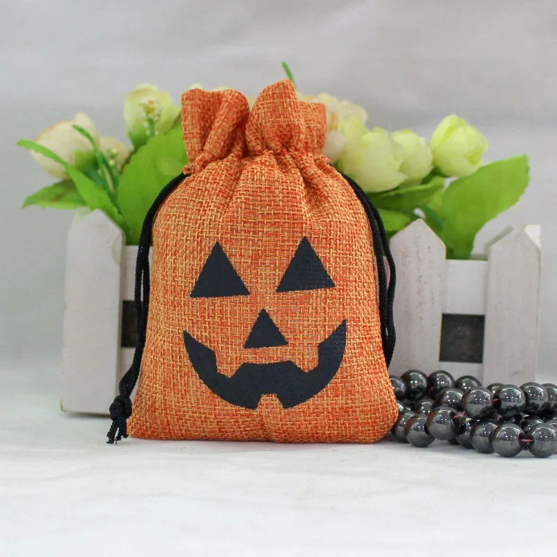 12 Stück Halloween Jutebeutel Mit Kordelzug - Geschenktüten Für Süßigkeiten 10x15cm