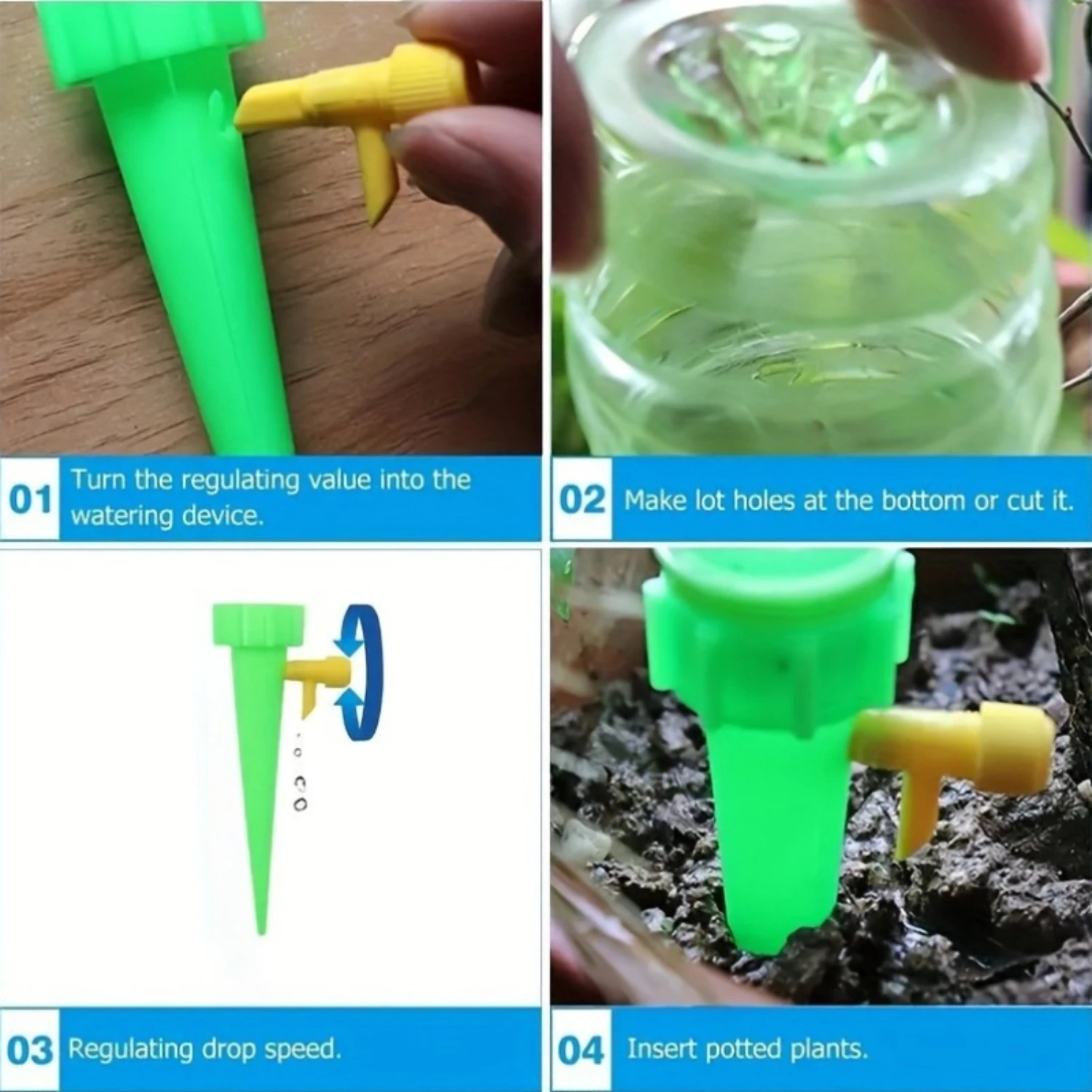 Adjustable Self-Watering Spikes for 1.1" Bottle Diameter-Suitable for Greenhouse Use