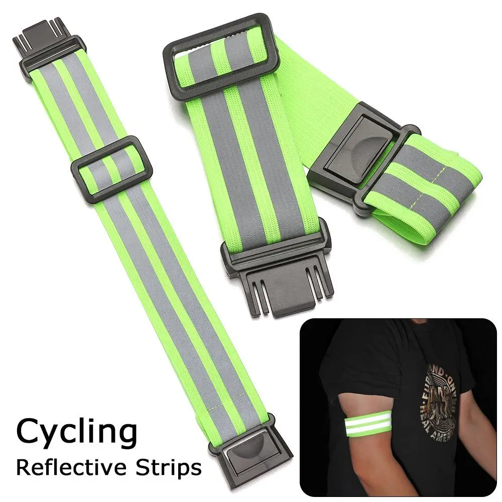 Strong Reflective Coating Strips 4cm Cycling Warning Armband Reflector Wristband Strap Safety Alert For Running Cycling Walking reflective arm bands