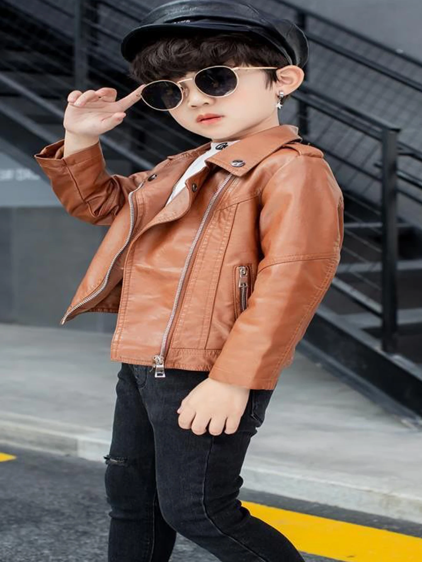 57323-6fd898.jpg Leather Jacket Boys Casual Zip-Up Coat