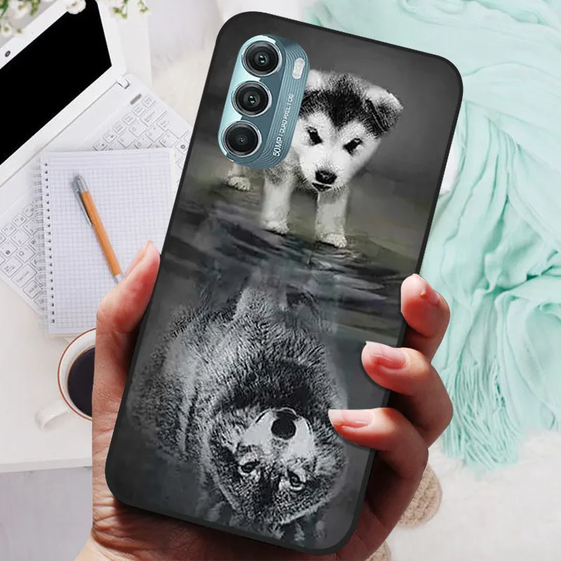 Lion & Wolf Black Silicone Soft Back Protective Case - Sleek & Stylish Cover