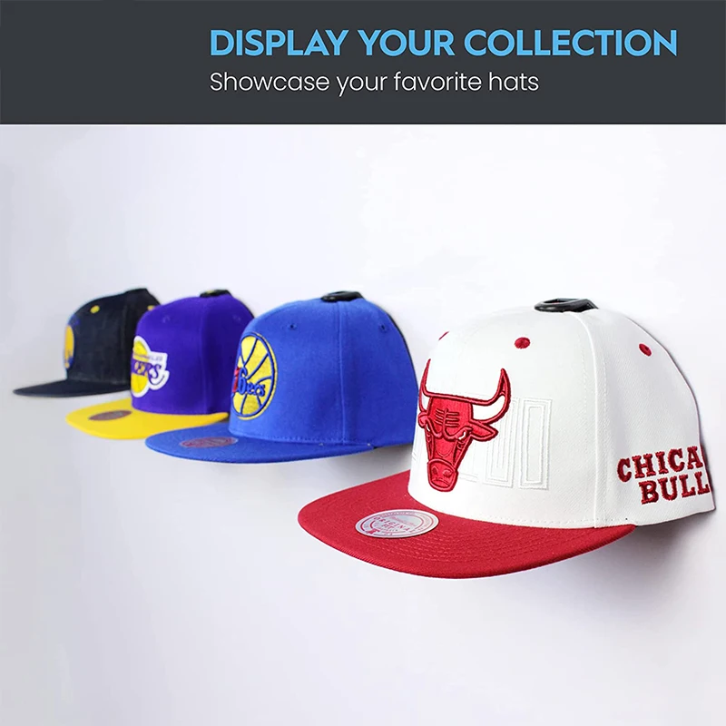 5 Ganci Adesivi Per Cappelli Da Parete - Senza Foratura, Organizer A Doppio Gancio Con Adesivo 3M, Porta Cappelli Per Baseball, Snapback, Ufficio E Camera - 5
