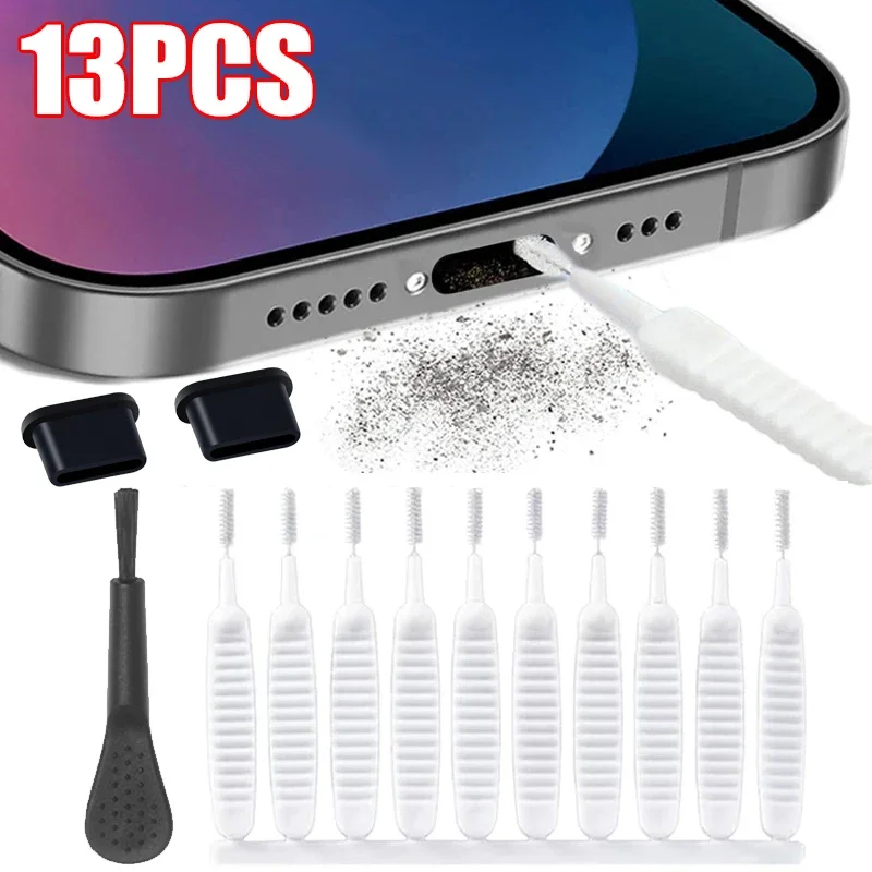 Kit tappo antipolvere per spazzola per la pulizia del foro del telefono cellulare per IOS Type-C USB universale Anti-intasamento Pore Gap soffione doccia detergente per tastiera