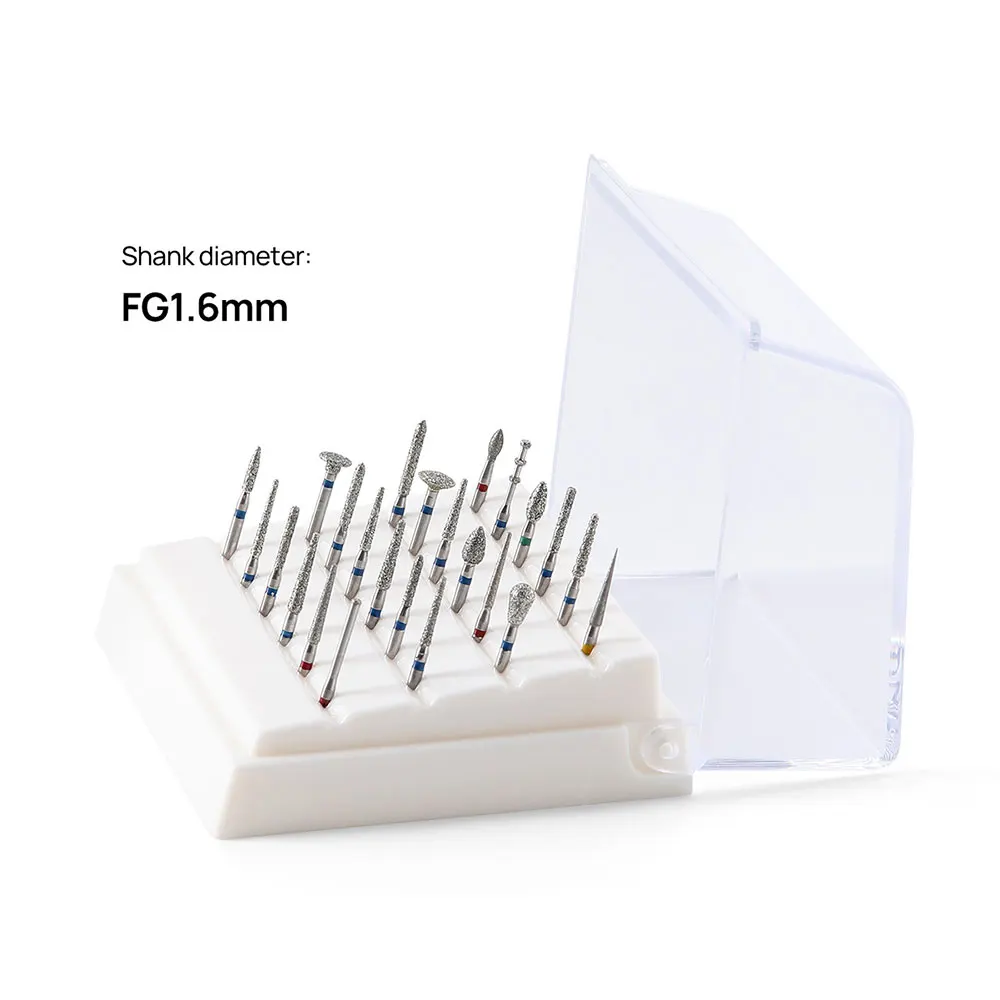 24-teiliges JOY DENTAL FG1.6mm Diamantbohrer-Set Polierwerkzeug für Hochgeschwindigkeits-Handstücke – Detail 10