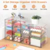 Makeup Drawer Storage Organizer with 16 Drawers, 4 Set Acrylic Office Desk Organization and Storage, Dustproof Drawer Organizer 5
