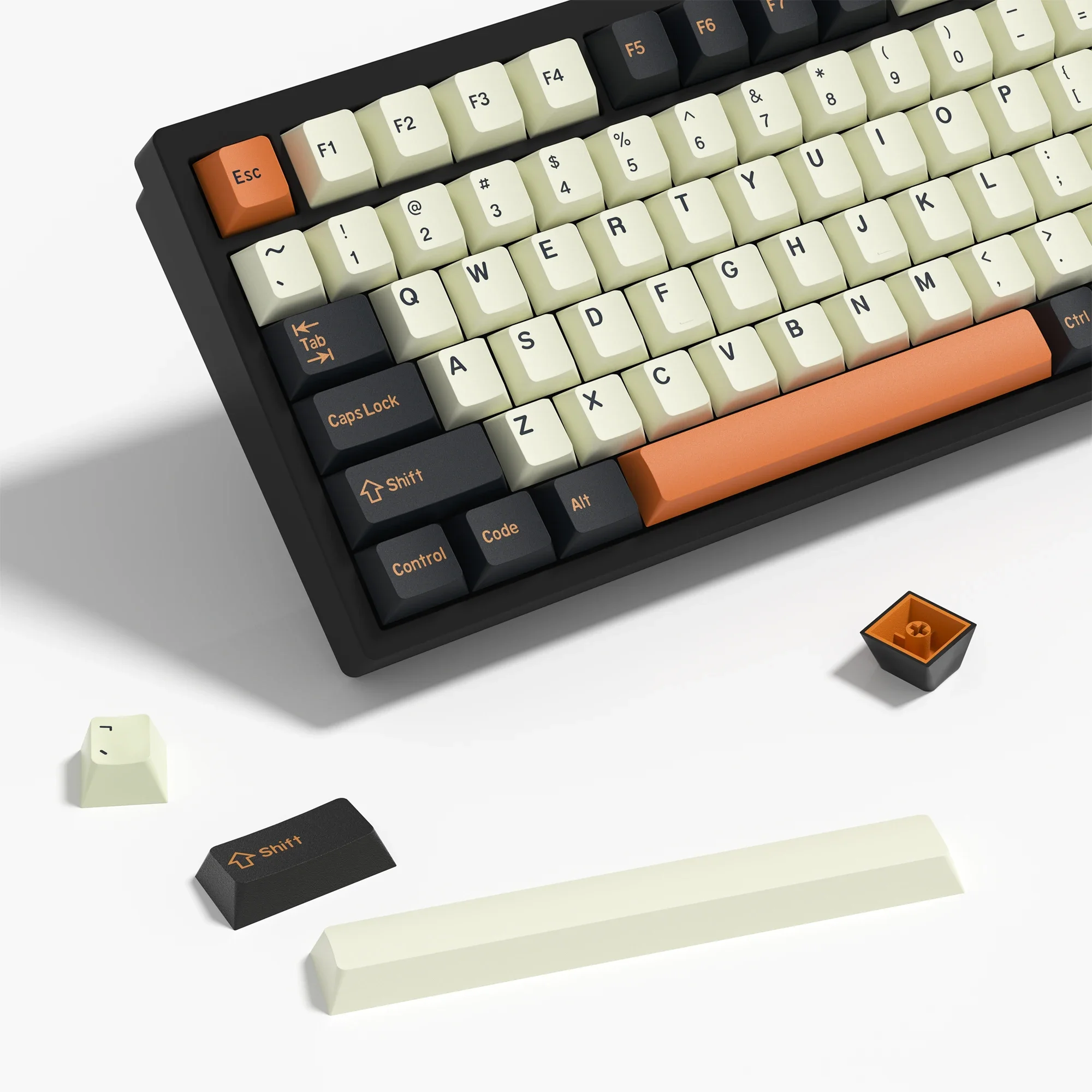 Cherry Profile PBT Double Shot Keycap Set - GMK Carbon Design, 176 Keys