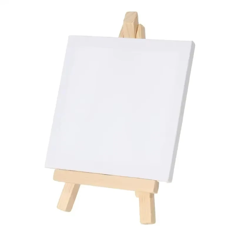 12pcs/set Artists 5 inch Mini Easel +3x3 inch Mini Canvas Set Painting Kids Craft DIY Drawing Small Table Easel for School Art