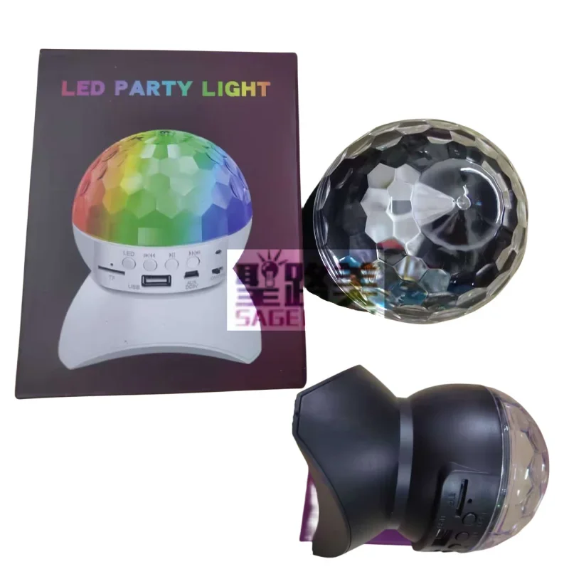 

Led Rotating Stage Light Rechargeable RGB Strobe Laser Projector Wireless Bluetooth Music Speakers Disco Ball for DJ Ball Party