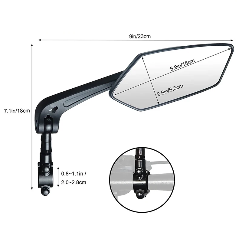 Bicycle Rear View Mirror Bike Cycling Wide Range Back Sight Reflector Adjustable Left Right Mirrors