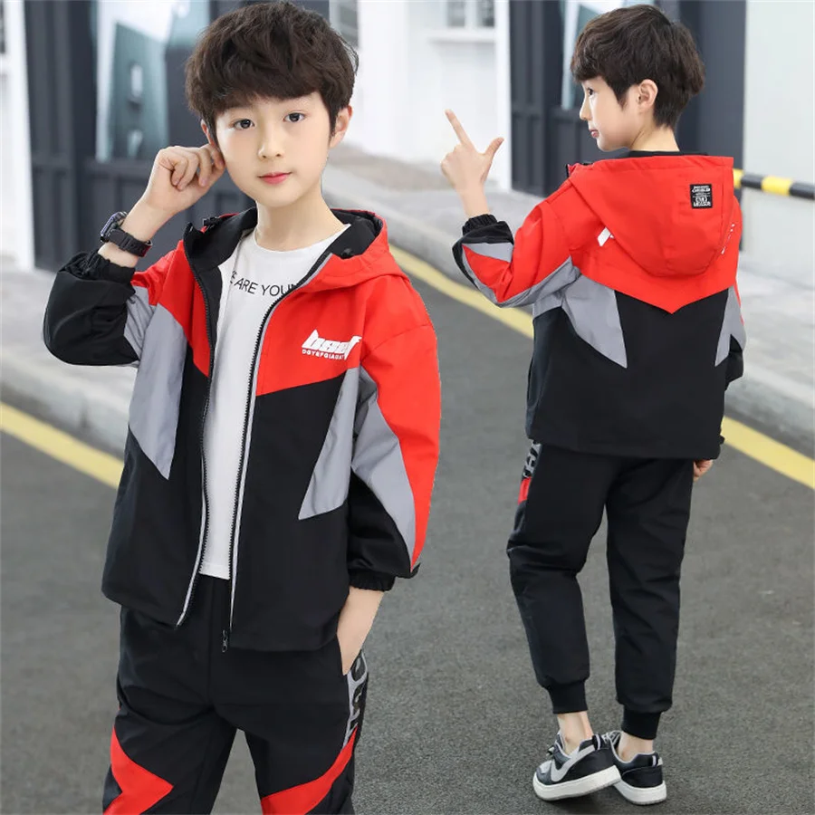 Chándal de manga larga para niños y adolescentes, chaqueta con cremallera  de empalme, pantalones de 4, 6, 8, 9, 10, 12, 13 y 14 años, ropa de otoño,  2022 - AliExpress