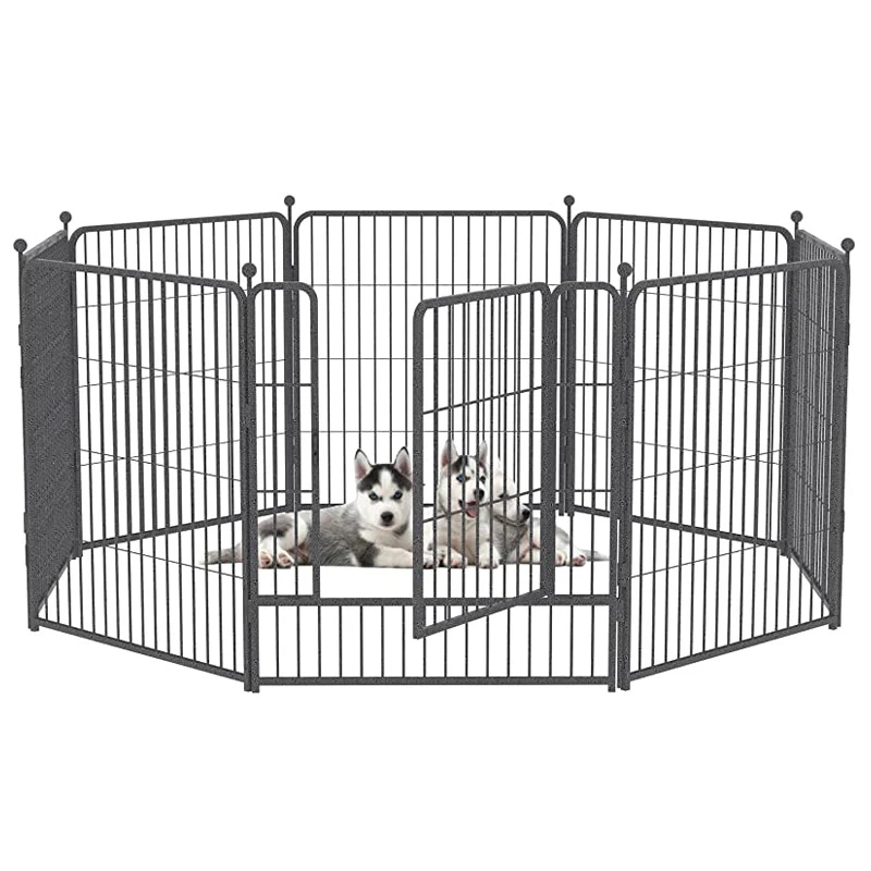 Outdoor Dog Metal Playpen 8 Panels Pet Exercise Pen with Door Cat