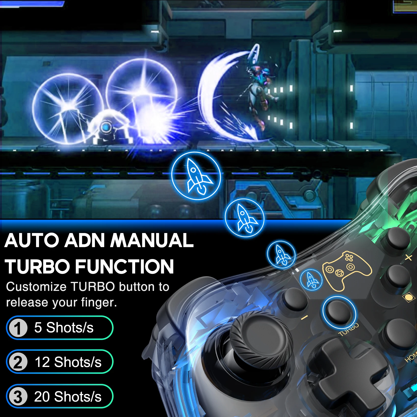 BEBONCOOL Q282 ホールセンサーゲームパッドワイヤレスプロ