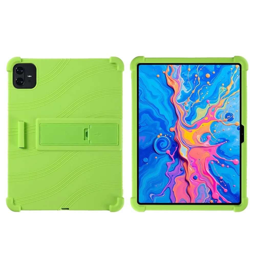 Enhanced Portable Soft Silicon Tablet Case with Rear Kickstand, Shockproof Design, 12.7