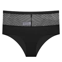 Sexy maille femmes culottes dentelle Lingerie transparente taille haute culotte creuse dame slips Sexy Lingerie femmes slips intimes 5
