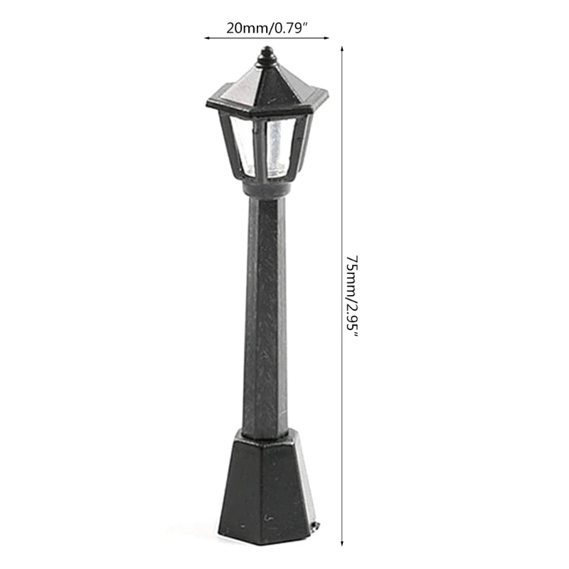Mini Poste De Luz De Calle, Modelo A Escala 1/100, Lámpara De Tren Ferroviario Modelo De Luz De Poste