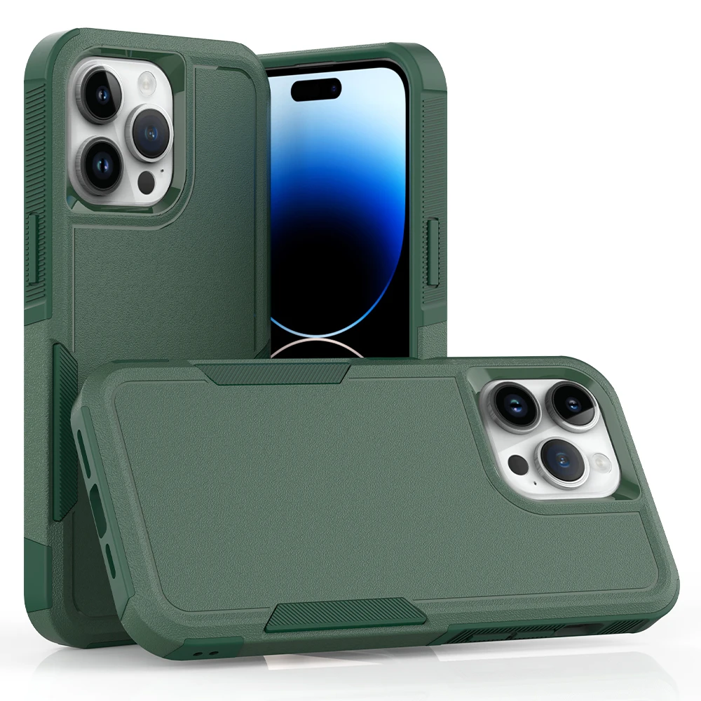 Durable Armor Shockproof TPU Bumper Phone Case with Hard Plastic Back Cover