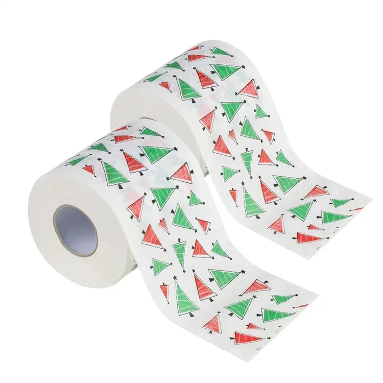 Toilet Paper Christmas Pattern Series Roll Paper Santa Claus Reindeer Hygienic Creative Toilet Papers Rolls Funny Napkins toilet paper