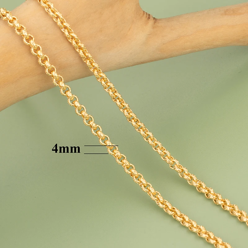 YEGUI C118, Schmuckzubehör, DIY-Kette, 18 Karat vergoldet, 0,3 Mikrometer, rhodiniert, DIY-Armband-Halskette, handgefertigt, 1 m/Los – Detail 2