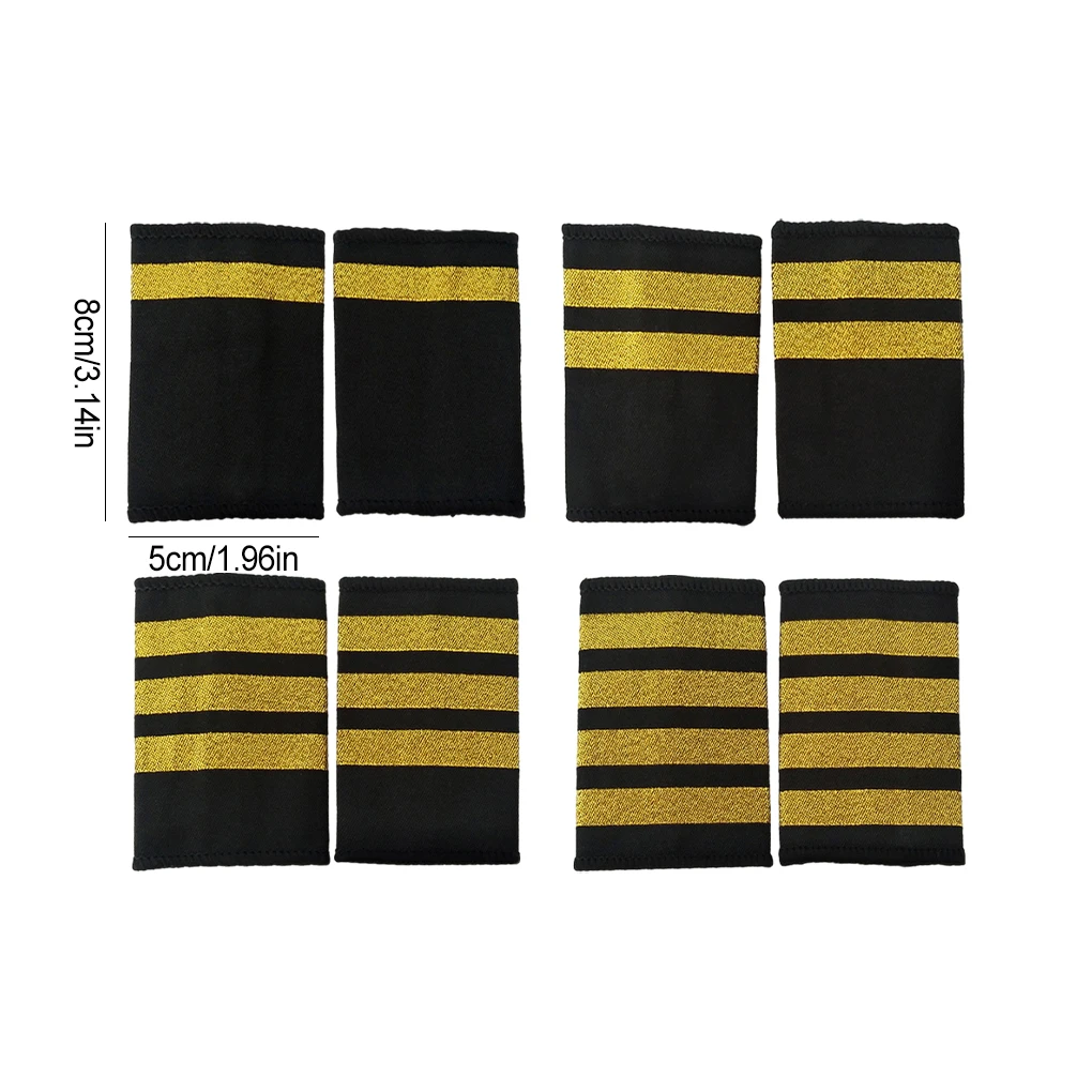 Easy To Epaulettes Shoulder Pilots Bar For Shirt Professionals Fashionable Durable Versatile 2pieces