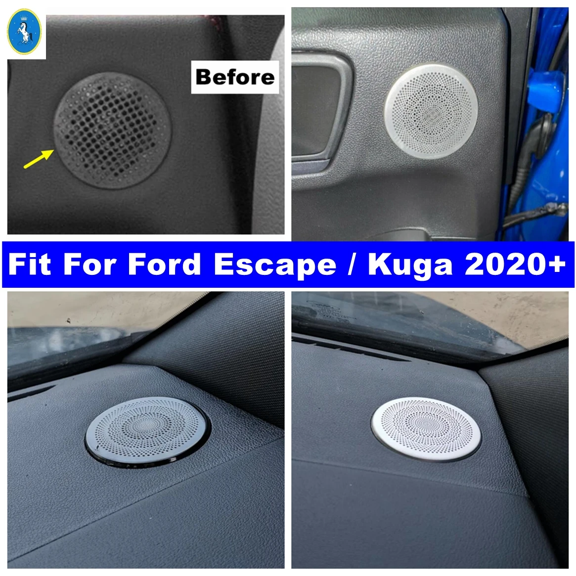 

Rear Door Stereo Speaker Audio / Dashboard Speaker Panel Cover Trim For Ford Escape / Kuga 2020 - 2023 Car Interior Accessories