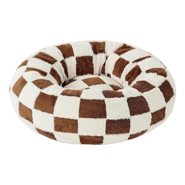 Cute Dog Bed for Small Dogs, Washable Puppy Beds,Cozy Round Orthopedic Pet Sofa with Jacquard Shaggy Plush and Anti Slip Bottom 4
