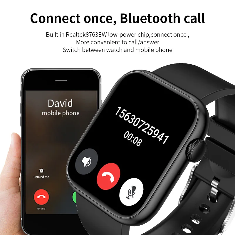 LIGE New Men Smart Watch 1.85 Full Touch Bluetooth Call Smart Wristwatch Body Temperature Watch Sports Bracelet Women Smartwatch