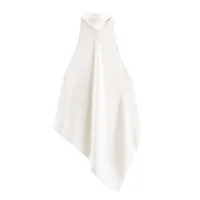 Women's Top 2025 Autumn New Style Solid Color Satin Feel Halter Neck Tie Back Top Sexy Fashion Versatile and Stylish - Image 4