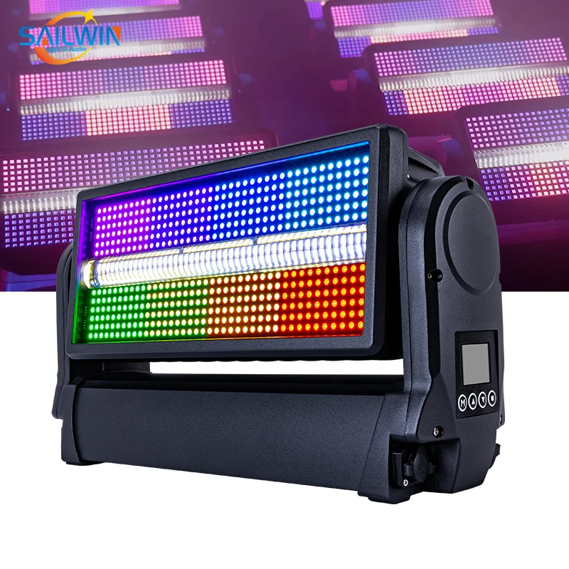 세일윈 1000W LED RGB 4in1 픽셀 스트로브 라이트 (8세그먼트 DMX512 화이트 워시 디스코 조명 효과, 무대, DJ, 바용)