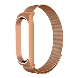 Elegant Milanese Loop Stainless Steel Magnetic Bracelet Wristband - Mi band 4 3 (4 rose gold)