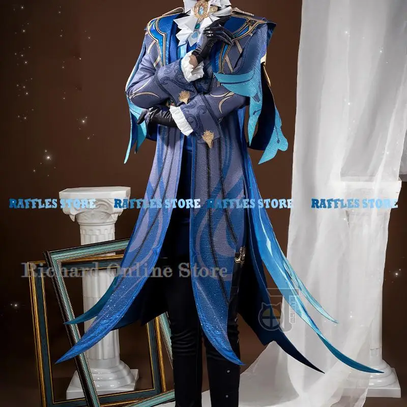 

New Genshin Neuvillette Anime Cosplay Costume Uniforms Court of Fontaine Game Suit Judge Halloween Party Role Play Men Outfit