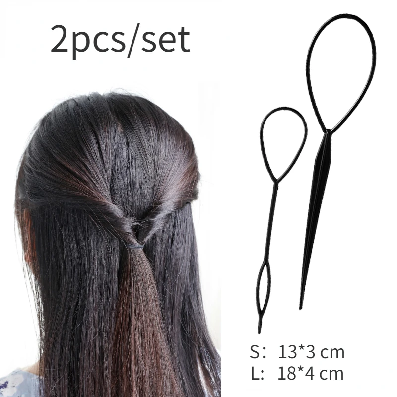 Strumento Per Trecce Topsy Tail 2 Pezzi - Accessorio Per Coda E Treccia Facile - Nero