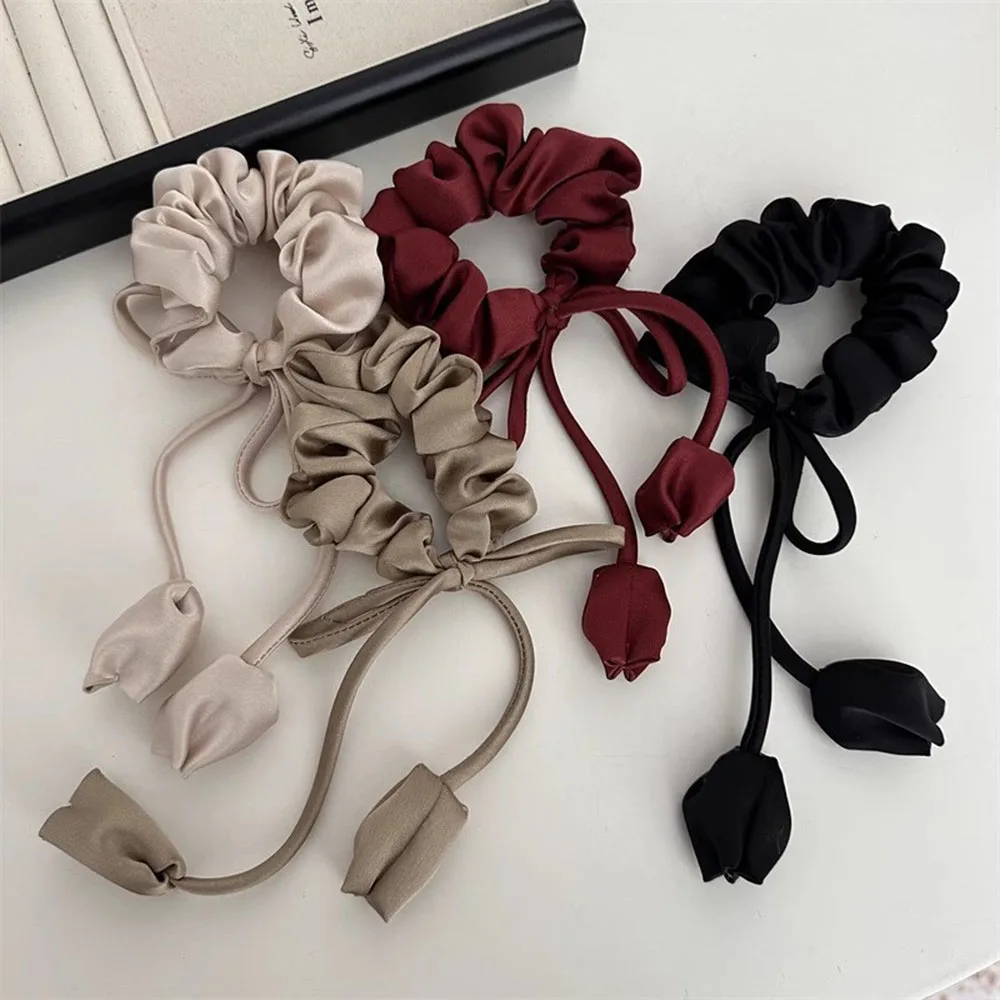 

Tulip Ribbon Intestine Loop High grade minimalist and elegant tassel hair loop niche design hair rope tie hair accessories