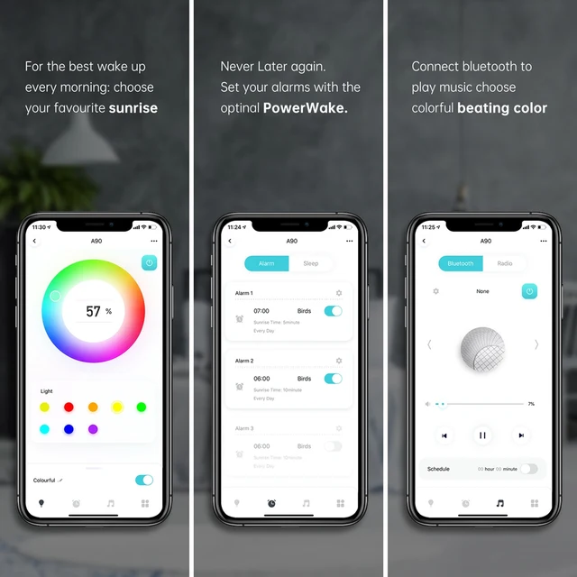 reveil veilleuse intelligent avec Radio FM, wi-fi, Tuya, application intelligente – Image 5