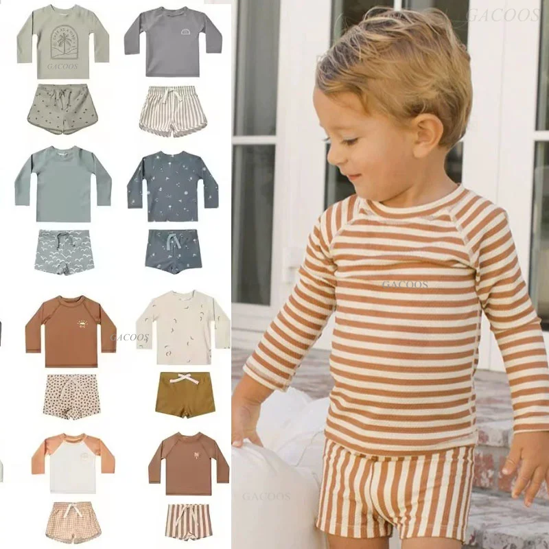 NEW UV Baby Boy Swimsuit One Piece Swimming Jumpsuit Ruffles Bathing Suit SPF 50+ Long Sleeve Kids Swimwear for Girls 1-7 Years