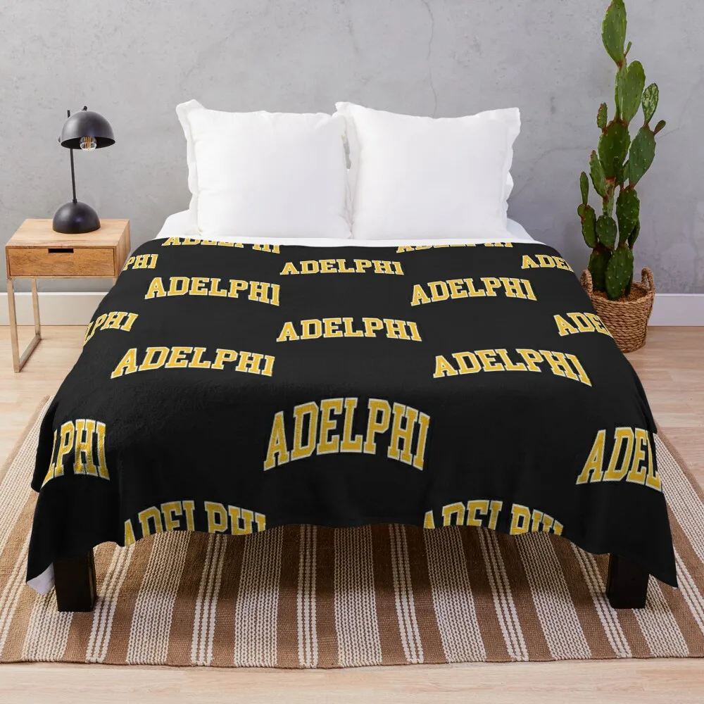 

adelphi - college font curved Throw Blanket valentine gift ideas Thermals For Travel Sleeping Bag funny gift Blankets