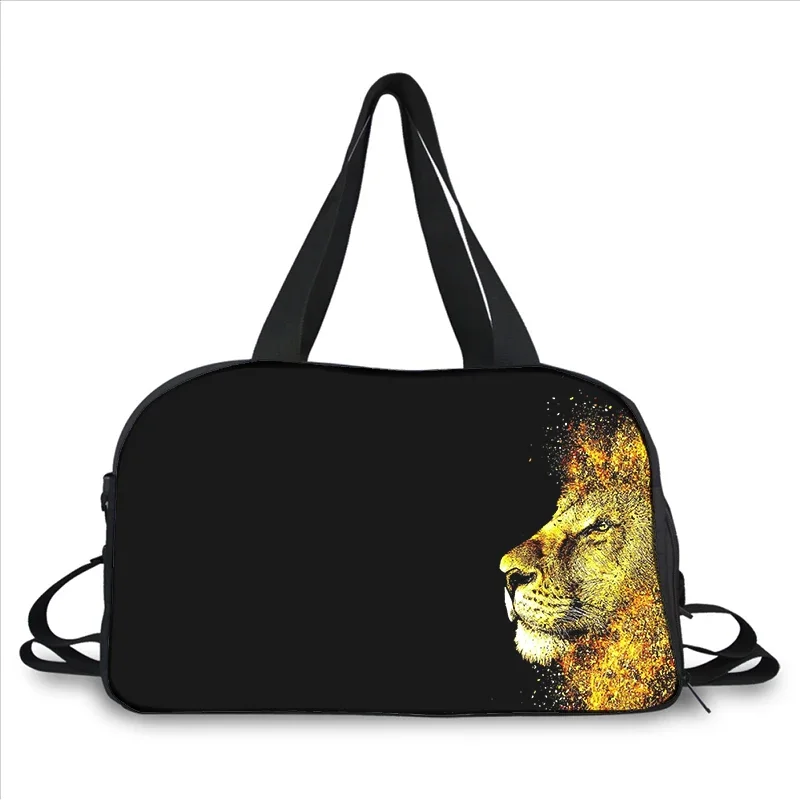 ferocious illustration lion 3D printing fashion trend portable large capacity multi function messenger bag travel bag
